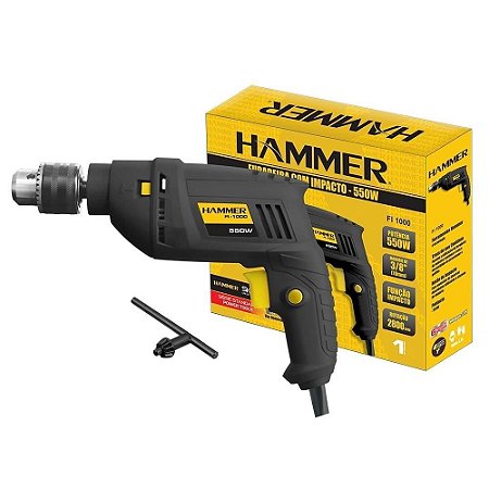 Furadeira De Impacto Hammer 3/8 Pol 550w 220v Profissional