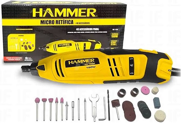 Kit micro retífica 150 watts 41 acessórios - GYMI150 - Hammer (220V