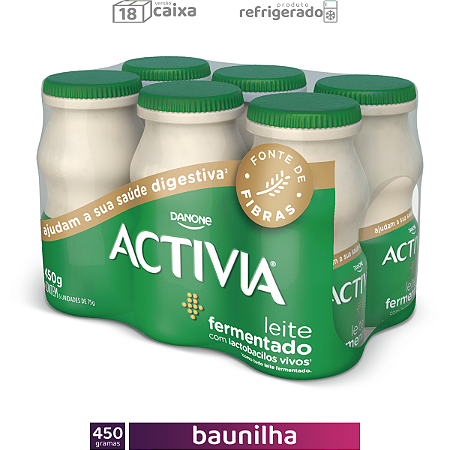 18 Activia Leite Fermentado 450g X6 Baunilha (CAIXA)