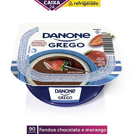 24 Danone Grego 90g Chocolate e Morango (CAIXA)