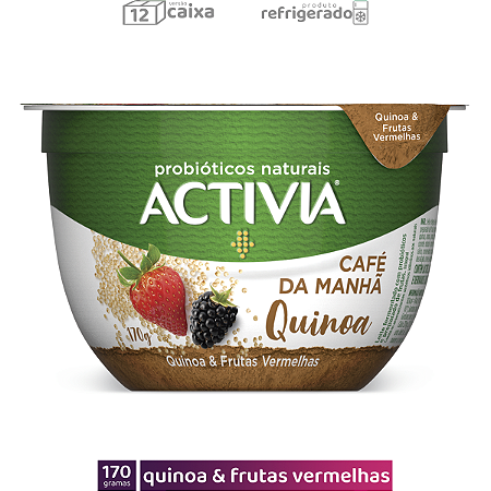 12 Activia Café da Manhã 170g Quinoa & Frutas Vermelhas (CAIXA)