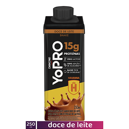 YoPRO Shake UHT 250ml 15g Proteínas Doce de Leite Havanna
