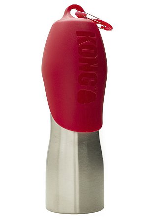 GARRAFA COM BEBEDOURO PORTÁTIL INOX - KONG