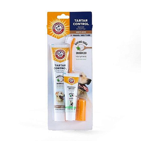 Kit pasta de Dente Arm & Hammer Tartar control + Charcol Bright + Escova de dentes