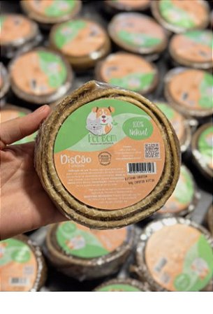 Mordedor Discão - Pele Bovina Enrolada - super resistente Pet Bem