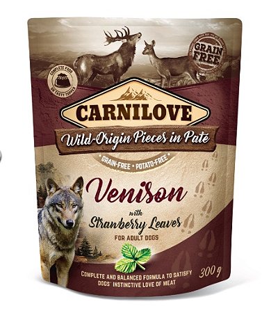 Alimento Umido Pouch sabor Veado e Folhas de Morangos 300G - Carnilove