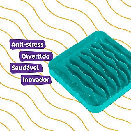Comedouro Lento e Funcional Pet Games Pet Wave para Cães e Gatos