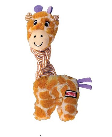 Pelucia com corda Kong Twists Knots com apito para cães Girafa