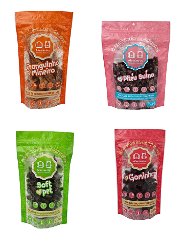 Kit degutação  4 petiscos naturais - Alecrim Pet