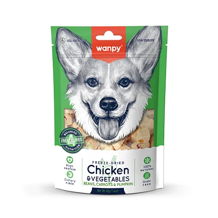 Petisco Iofinizado freeze dried Frango + Vegetais- Wanpy