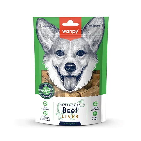 Petisco Iofinizado freeze dried figado bovino- Wanpy