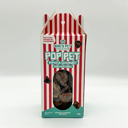 Petisco Pipoca Pet - pulmão suino - Ninos