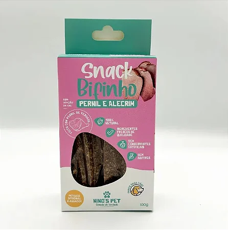 Snack Bifinho natural pernil suíno com alecrim - Ninos Pet
