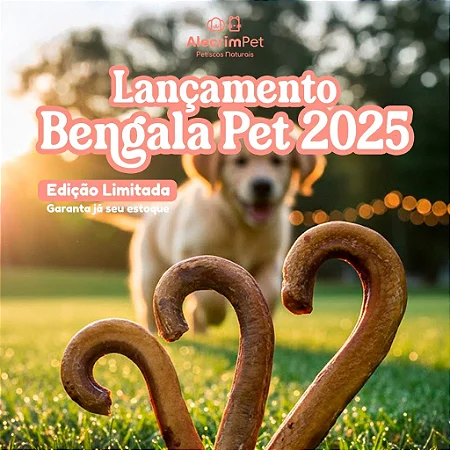 Vergalho Bovino em formato de Bengala - Alecrim Pet