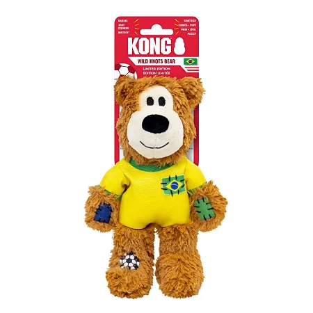 Brinquedo p/Cachorro KONG Wild Knots Bear Copa 2026 Brasil M/L - Edição Limitada