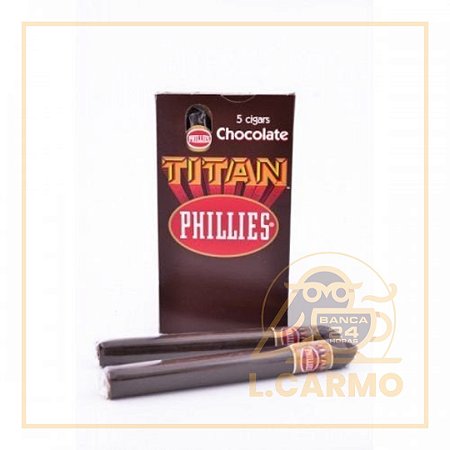 Charuto Phillies Titan Chocolate - Caixa com 5 unidades.