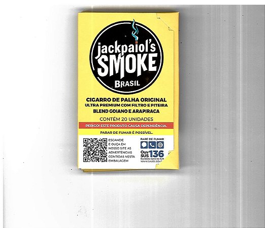 Cigarro de Palha Jack Paiols Dourado 20 Unidades + Piteira