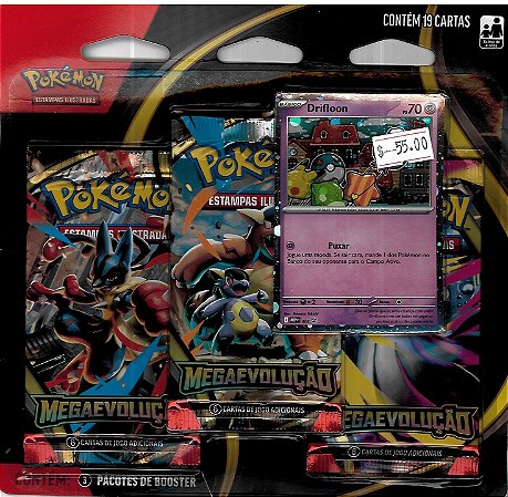 POKÉMON MEGA EVOLUÇÃO (Blister Triplo, com 19 cartas)