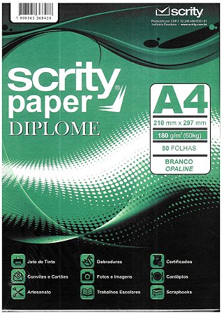 Papel Cartão Scrity com 50 Folhas