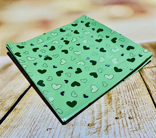 100 Embalagem Para Mini Trufa Coração Verde 12X12,5 (Carber)
