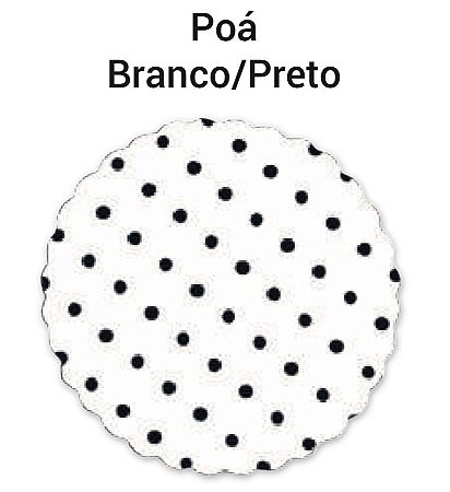 100 Tapetinhos P/ Doces G 9 Cm Poá Branco/Preto ( Aia )