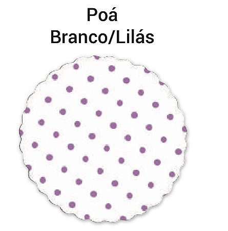 100 Tapetinhos P/ Doces G 9 Cm Poá Branco/Lilas  ( Aia )