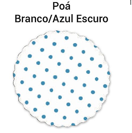 100 Tapetinhos Fundo P/ Doces 7 Cm  Poá Branco/Azul Escuro ( Aia )