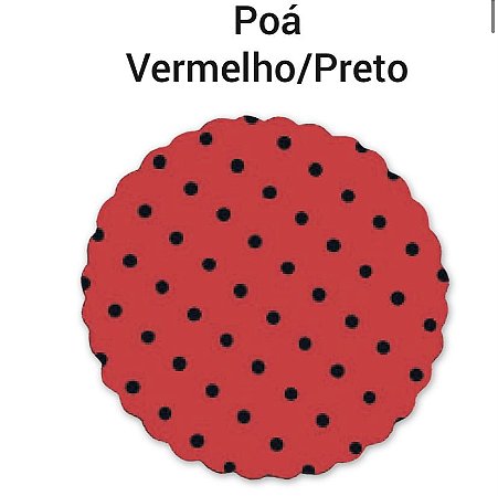 100 Tapetinhos P/ Doces G 9 Cm Poá Vermelho/Preto ( Aia )