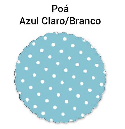 100 Tapetinhos P/ Doces G 9 Cm Poá Azul Claro/Branco ( Aia )