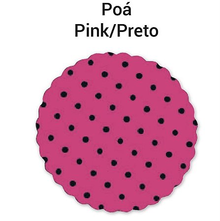 100 Tapetinhos P/ Doces G 9 Cm Poá Pink/Preto ( Aia )