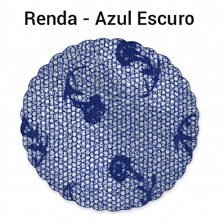 100 Tapetinhos P/ Doces G 9 cm Rendado Azul Escuro