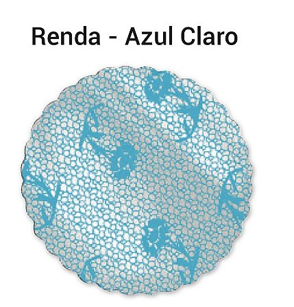 100 Tapetinhos P/ Doces G 9 Cm Rendado Azul Claro ( Aia )
