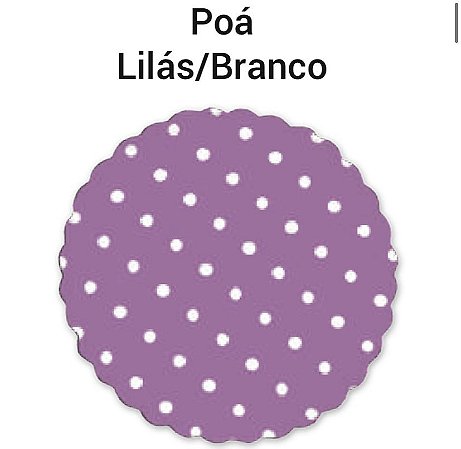 100 Tapetinhos Fundo Para Doces 7 Cm Poá Lilás/Branco ( Aia )