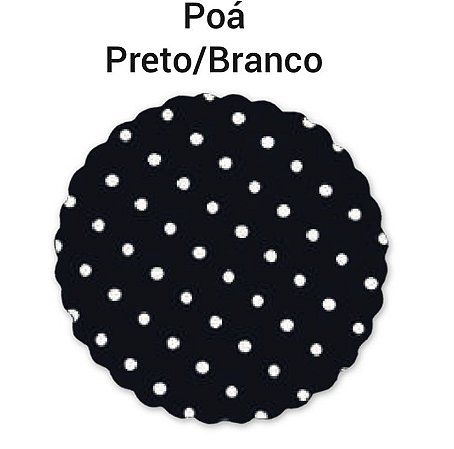 100 Tapetinhos Fundo Para Doces 7 Cm  Poá Preto/Branco ( Aia )