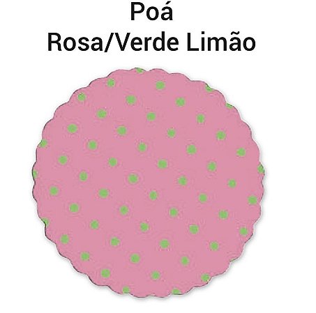100 Tapetinhos P/ Doces G 9 Cm Poá Rosa/Verde Limao ( Aia )