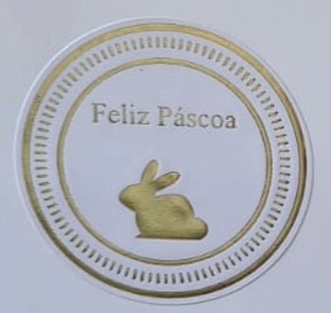 50 Etiquetas Feliz Pascoa Ouro (Ms) Cod 1071