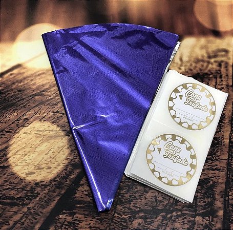 50 Embalagem Cone Truffado Roxo + 50 Etiquetas Cone (Ms)
