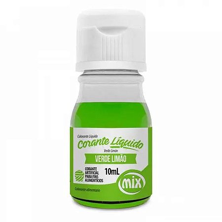 CORANTE LIQUIDO MIX 10 ML VERDE LIMÃO (MIX)
