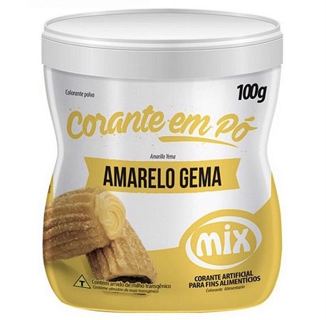Corante Em Pó Mix  Amarelo Gema 100 Gramas  (Mix)