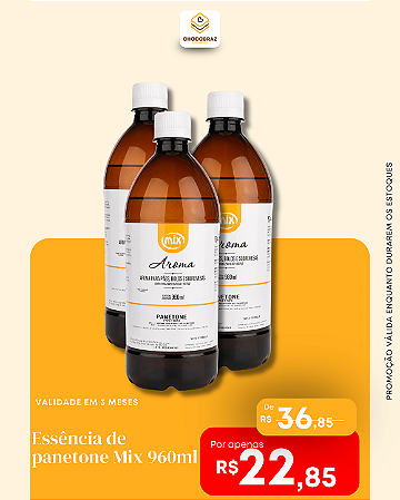 Essência Aroma Artificial De Panetone 960 Ml (Mix)