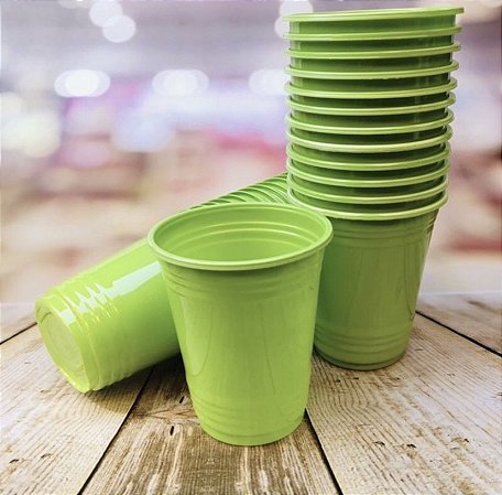 25 COPO AMERICANO 400 ML REFORÇADO VERDE BIODEGRADÁVEL  (TRIKTRIK)