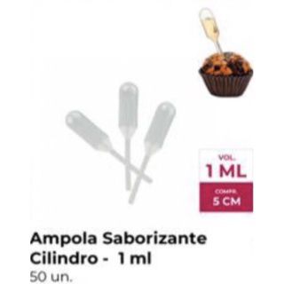 50 Ampolas Cilindro Saborizante Para Doces 1ml (Prime Chef)