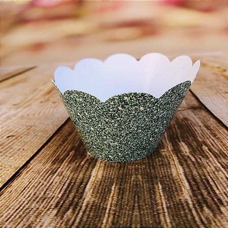 12 SAIA PARA CUPCAKE IMITAÇÃO GLITTER VERDE 12.63 (NC TOYS CUPCAKE)