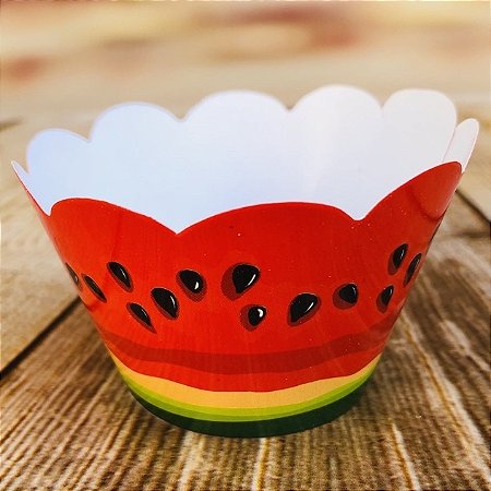 12 SAIA PARA CUPCAKE TEMA MELANCIA 75.2 (NC TOYS CUPCAKE)