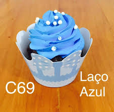 12 SAIA PARA CUPCAKE LAÇO AZUL 43.2 (NC TOYS CUPCAKE)