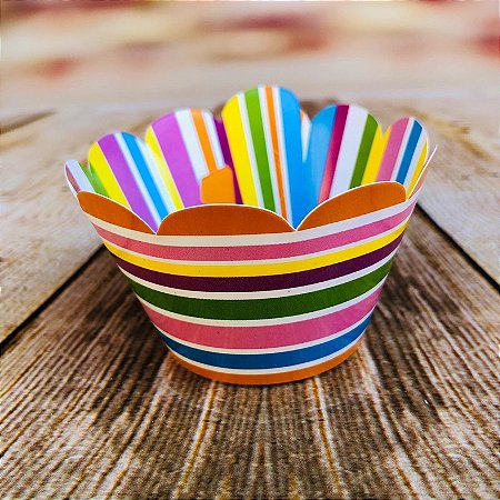 12 SAIA PARA CUPCAKE LISTRAS COLORIDAS (LADO 1,2) 28.4 (NC TOYS CUPCAKE)