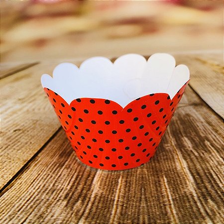 12 SAIA PARA CUPCAKE POÁ VERMELHO/PRETO 12.38 (NC TOYS CUPCAKE)