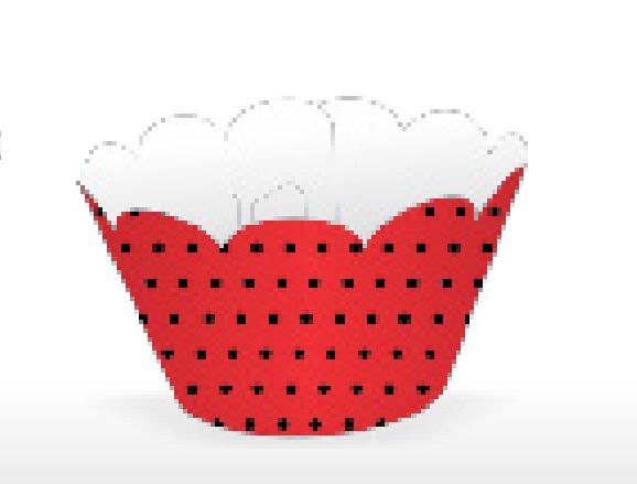 12 SAIA PARA CUPCAKE POÁ VERMELHO/PRETO  12.38  ( NC TOYS CUPCAKE )