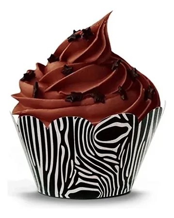 12 SAIA PARA CUPCAKE TEMA ZEBRA 12.31 (NC TOYS CUPCAKE)