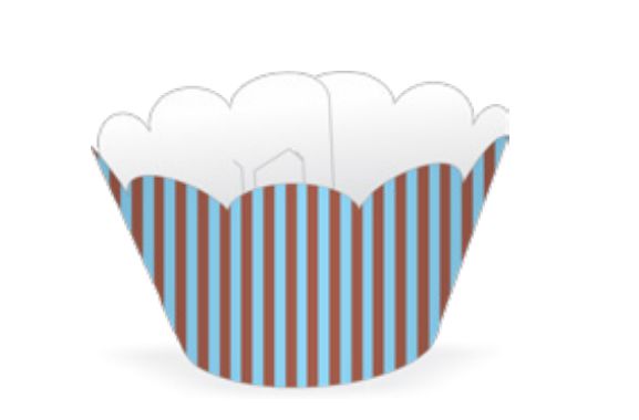 12 SAIA PARA CUPCAKE LISTRAS AZUL/MARROM  12.29  ( NC TOYS CUPCAKE )